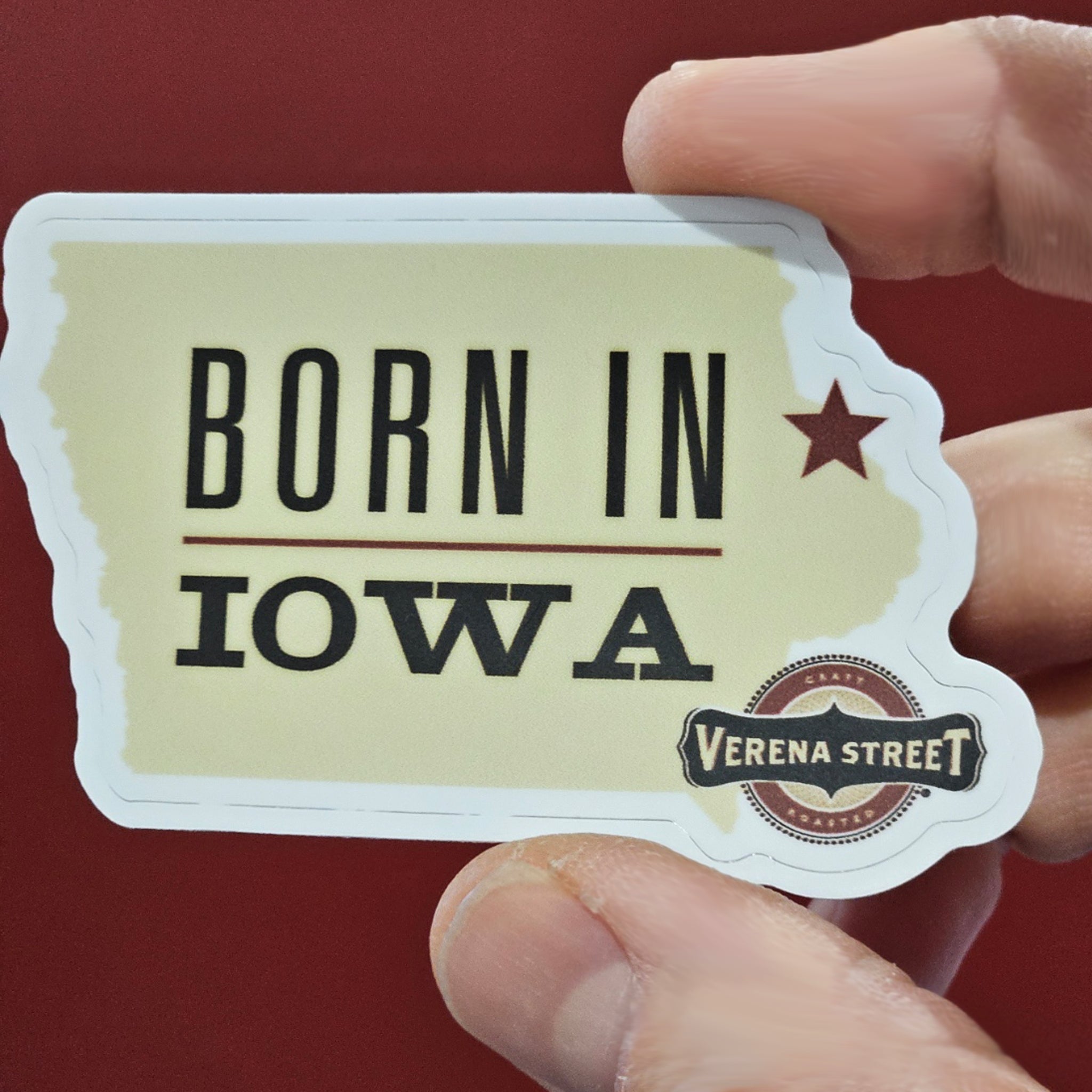 Born in Iowa 3"x2" sticker Born in Iowa Sticker