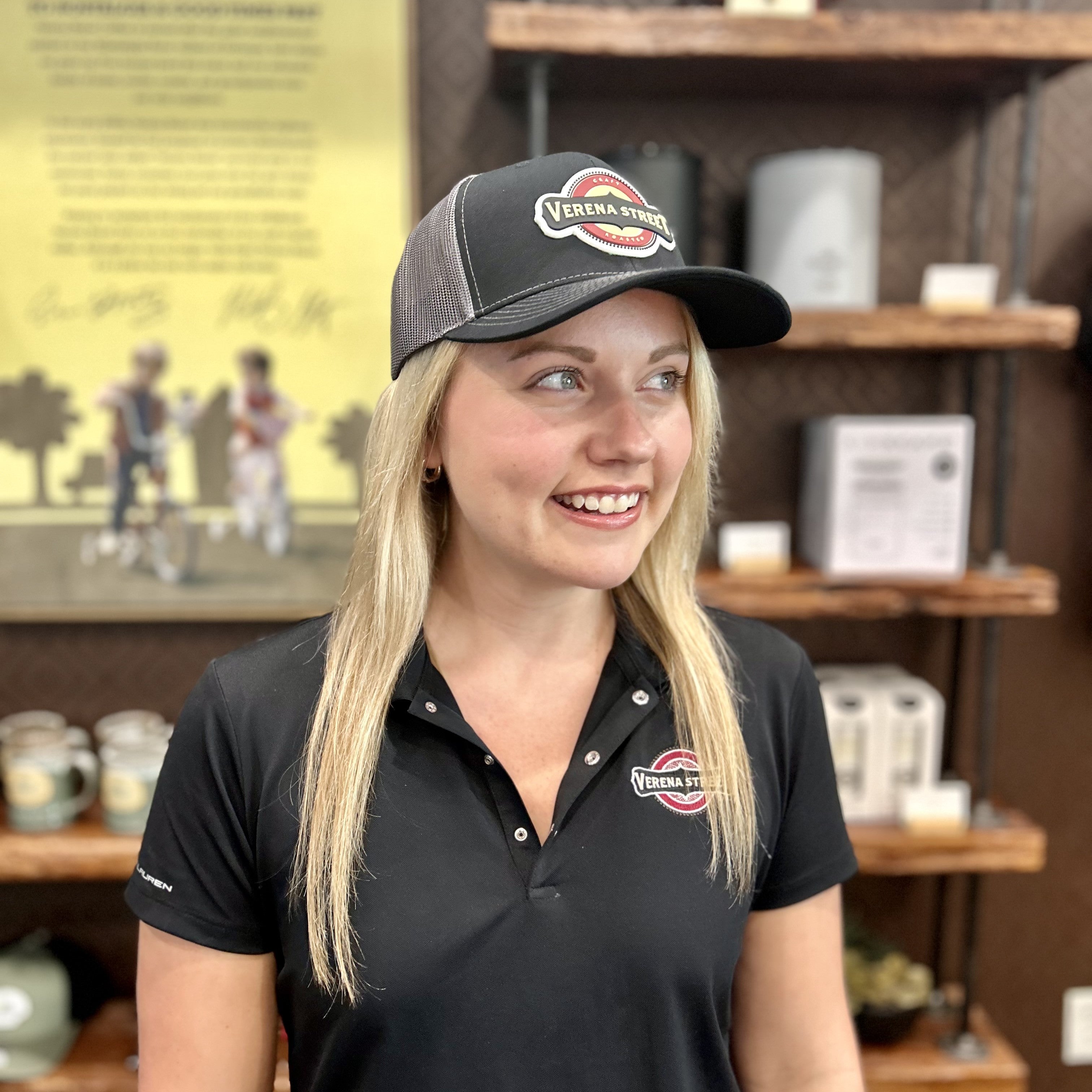 Verena Street® PVC Logo Trucker Hat, Black Richardson 112 Snapback