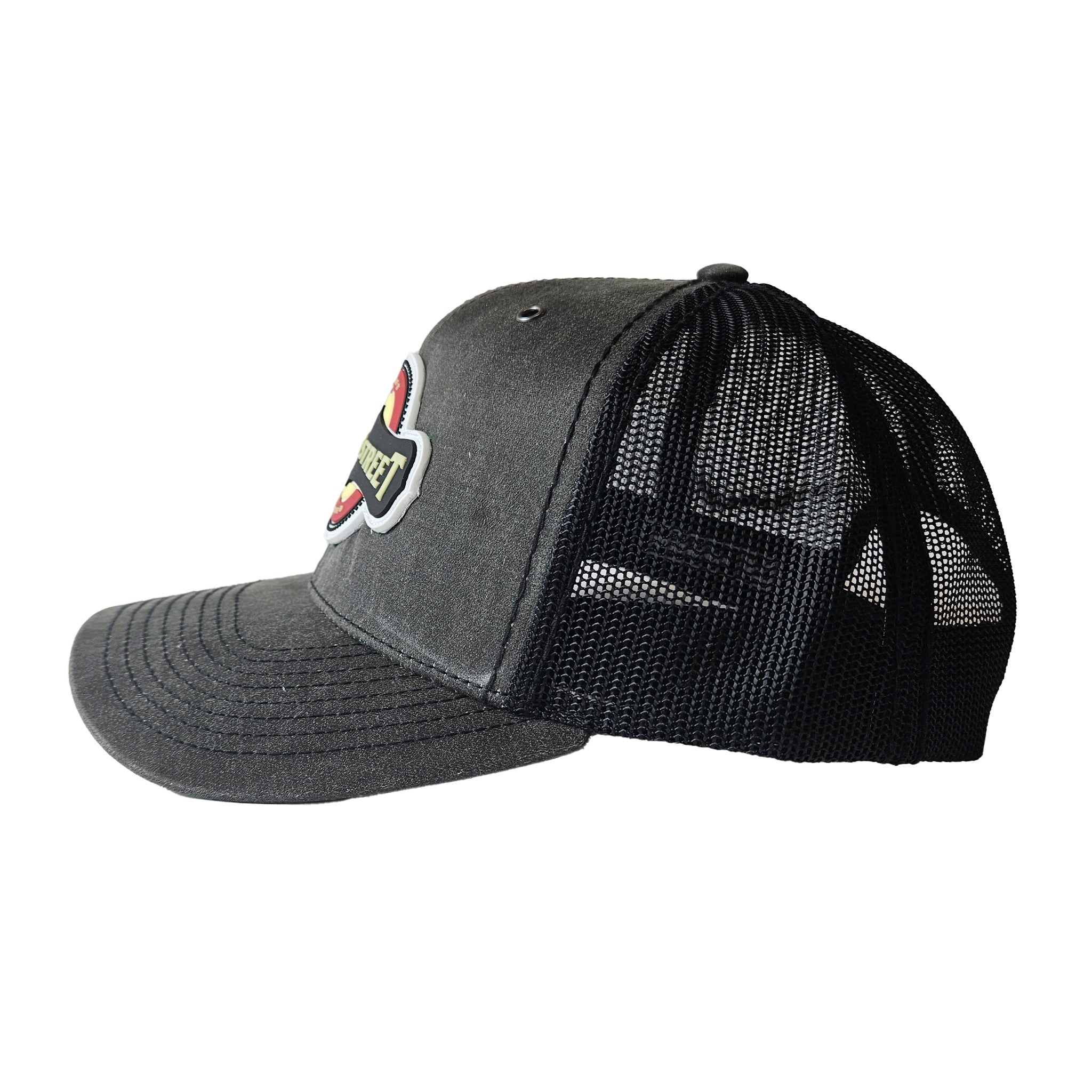 Verena Street® PVC Logo Trucker Hat, Charcoal Richardson 112WF Snapback