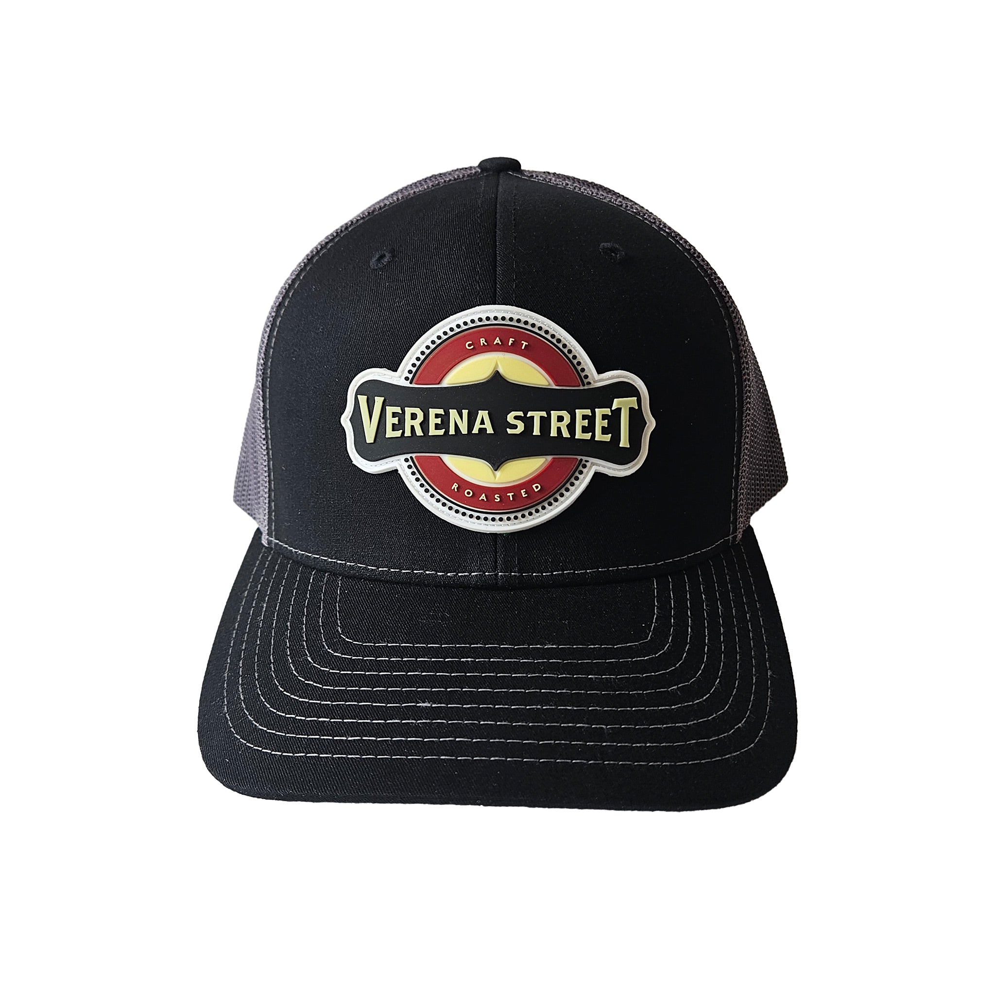 Verena Street® PVC Logo Trucker Hat, Black Richardson 112 Snapback