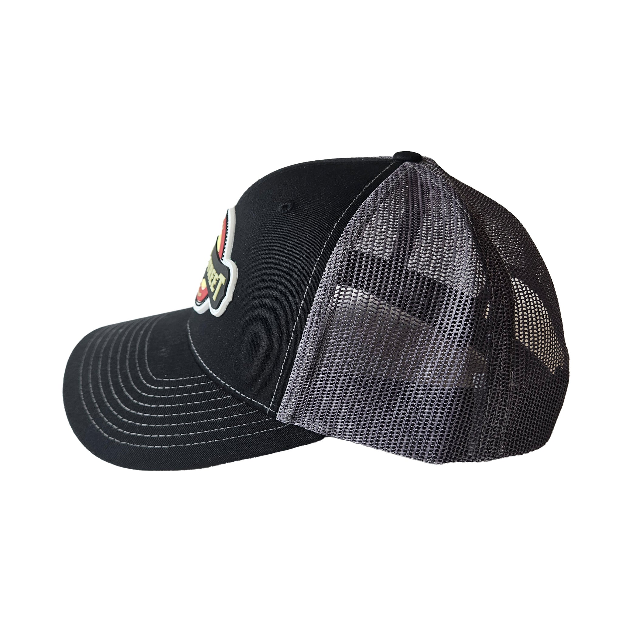 Verena Street® PVC Logo Trucker Hat, Black Richardson 112 Snapback