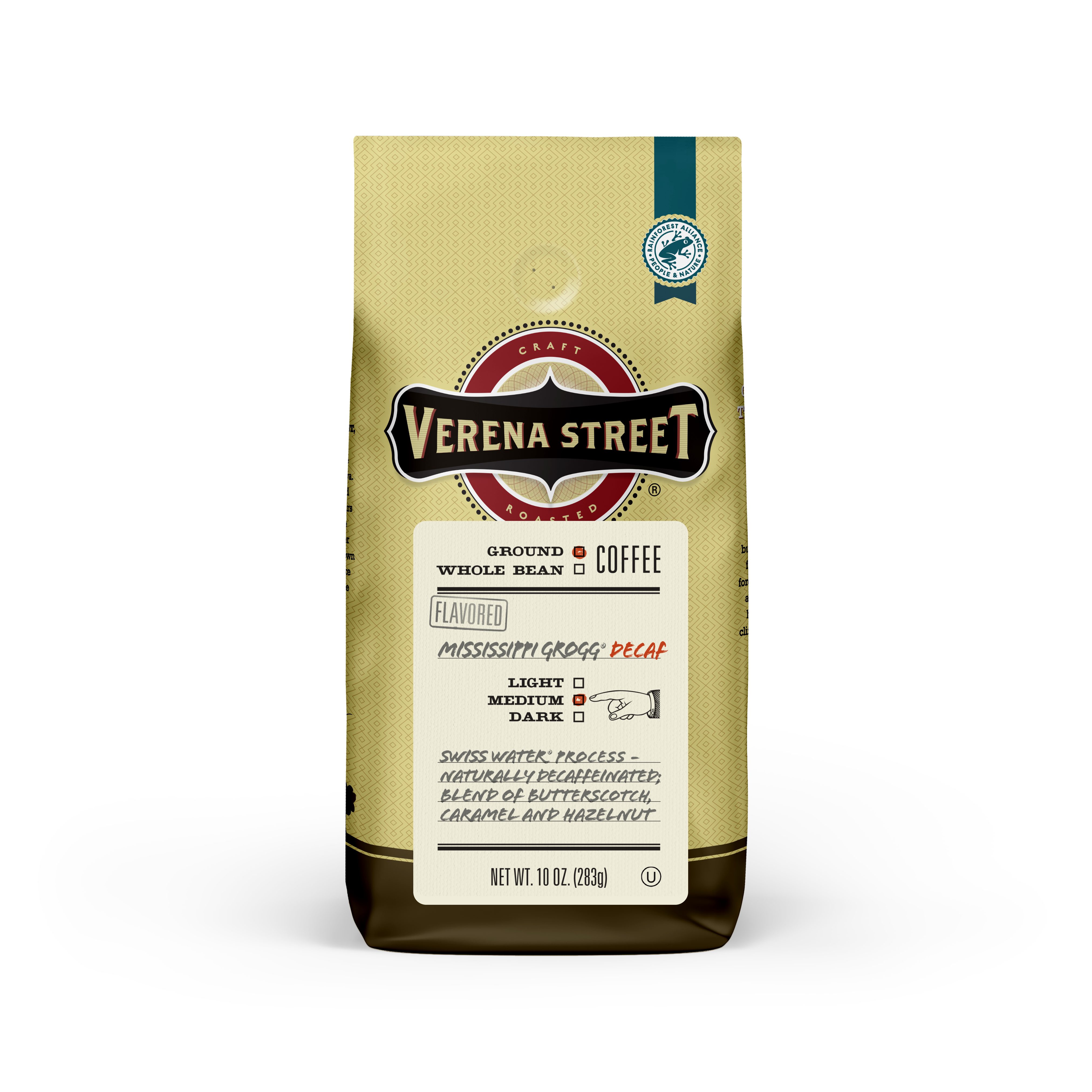 Mississippi Grogg® Swiss Water® Process Decaf ground coffee