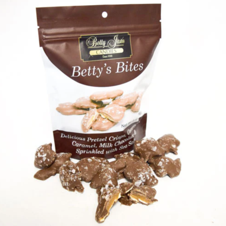 6oz Betty's Bites - sea salt, caramel, chocolate covered pretzel bites