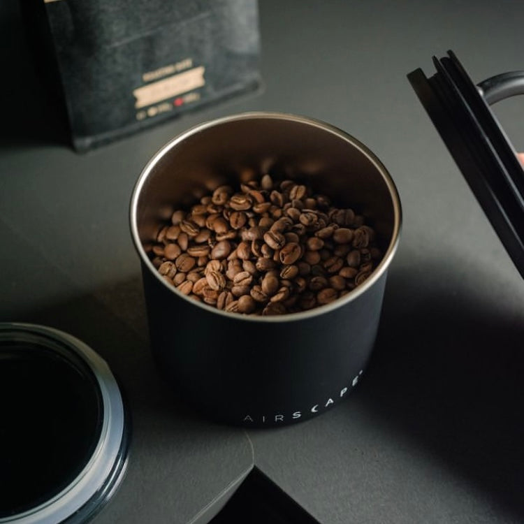 Matte Black AirScape Coffee Canister (1lb) - Verena Street Coffee Co.