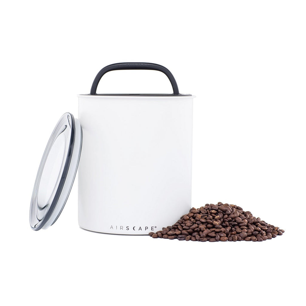 Matte White Kilo AirScape Coffee Canister (2.2lbs) - Verena Street Coffee Co.