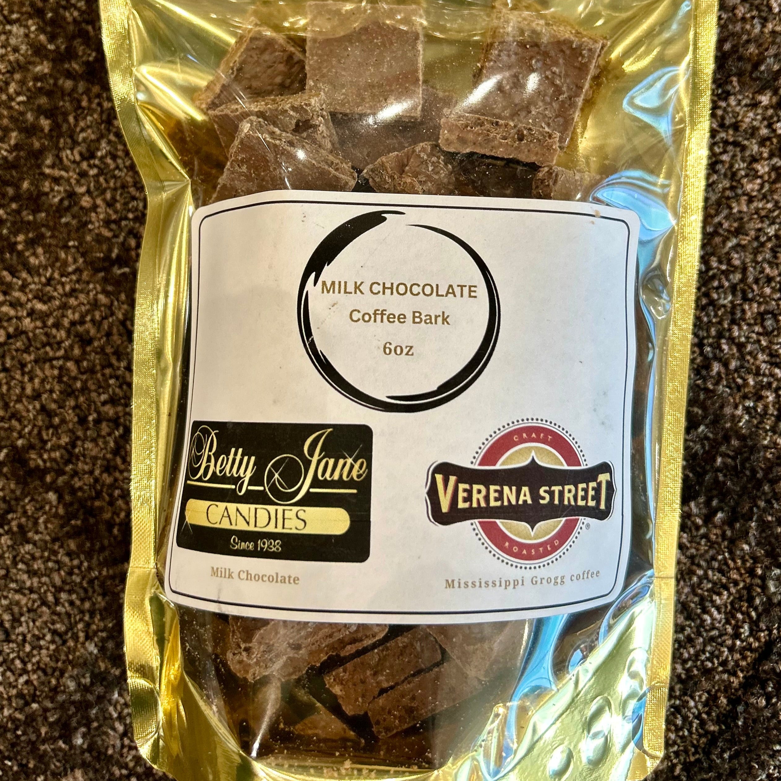6oz Milk Chocolate Mississippi Grogg® Coffee Bark