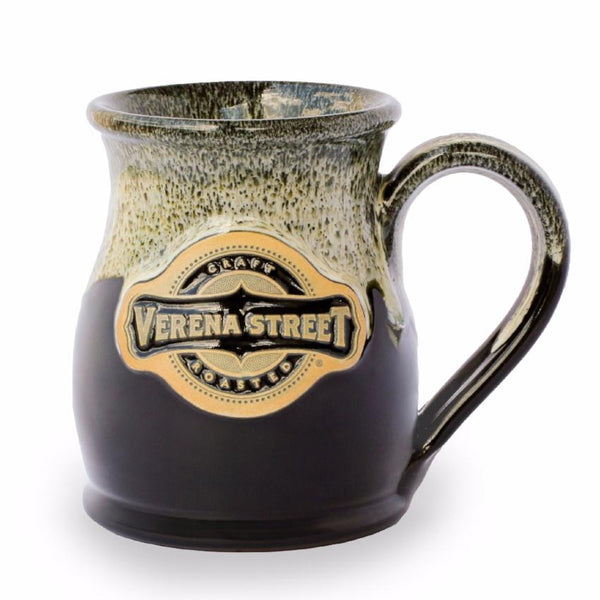 Tall Belly Mug Black with Dijon - front