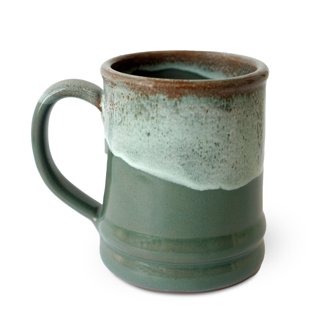 Deneen Pottery merchandise Sage with Cinnamon and White glaze Julien's Breakfast Blend® Ramsey Style 14oz+ Mug