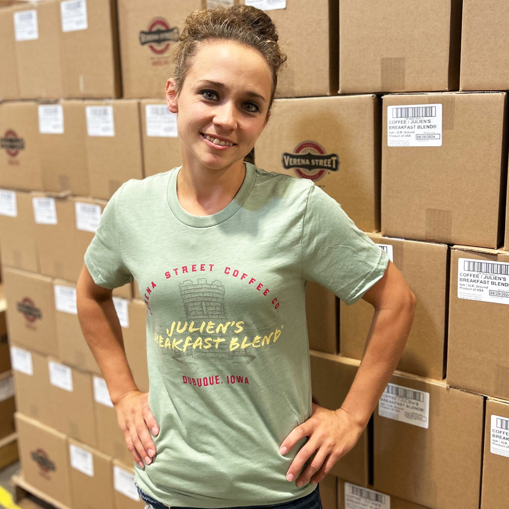 Julien's Breakfast Blend® T-shirt, Short-Sleeve Bella + Canvas - Verena Street Coffee Co.
