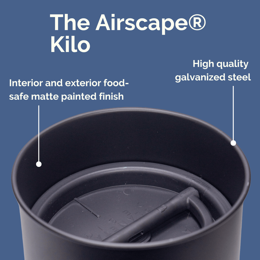 Planetary Design merchandise 2.2lbs Gray Matte Gray Kilo AirScape Coffee Canister (2.2lbs)