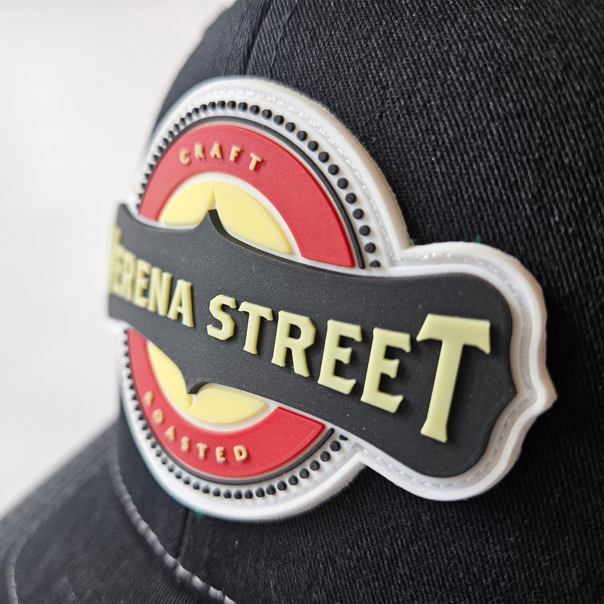 Verena Street® PVC Logo Trucker Hat, Black Richardson 112 Snapback