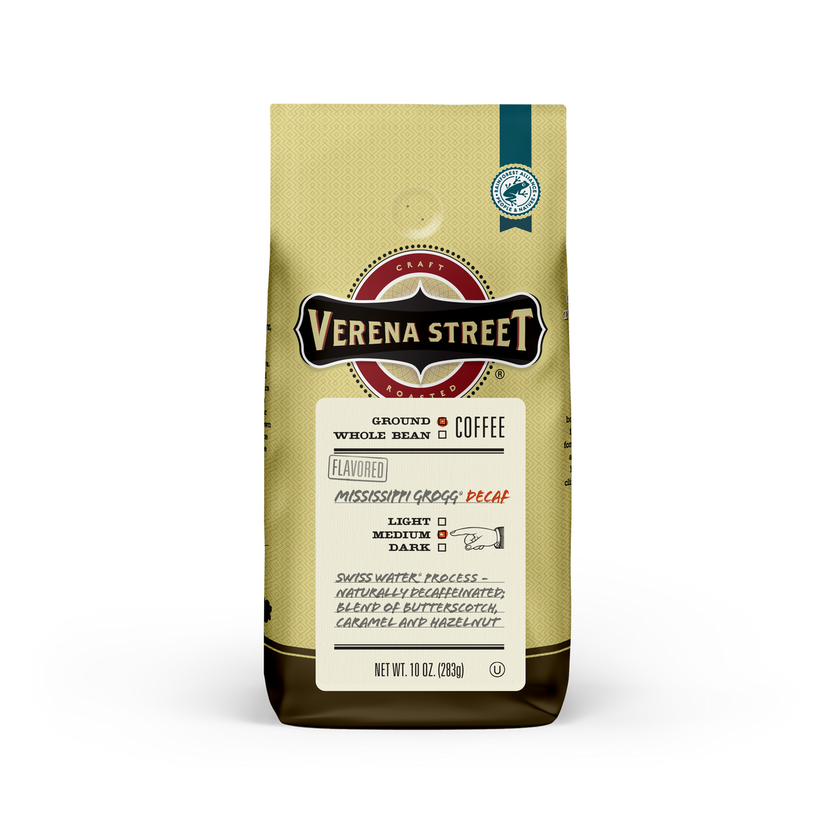 Mississippi Grogg® Swiss Water® Decaf Flavored Ground Coffee