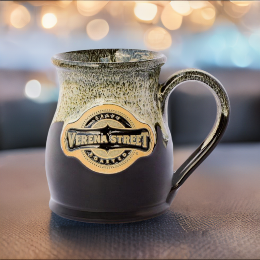Deneen Pottery merchandise Black w/ Dijon White Glaze 14oz + Tall Belly Pottery Mug, Black + Dijon Glaze