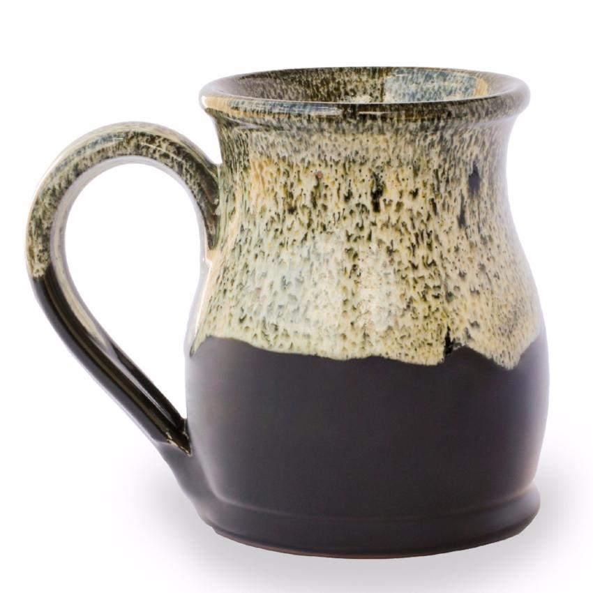 Deneen Pottery merchandise Black w/ Dijon White Glaze 14oz + Tall Belly Pottery Mug, Black + Dijon Glaze