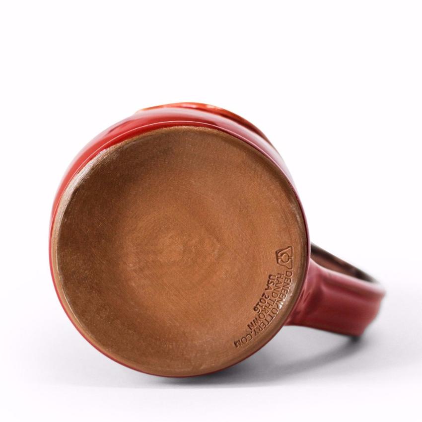 Tall Belly Mug Red with black - bottom