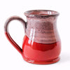 Deneen Pottery merchandise Red w/Black White Glaze 14oz + Tall Belly Pottery Mug, Red with Black and White Glaze
