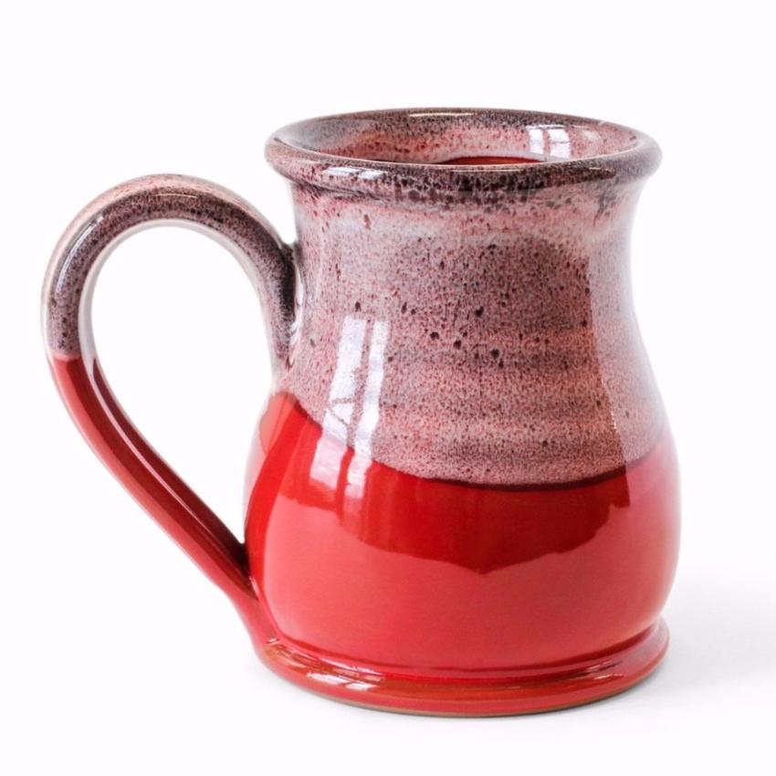Tall Belly Mug Red with black - back