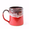 Deneen Pottery merchandise Red w/Black White 14oz + Camper Pottery Mug, Red with Black and White Glaze