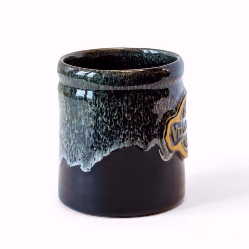 Deneen Pottery Merchandise Black w/Dijon White 14oz + Camper Pottery Mug, Black + Dijon Glaze