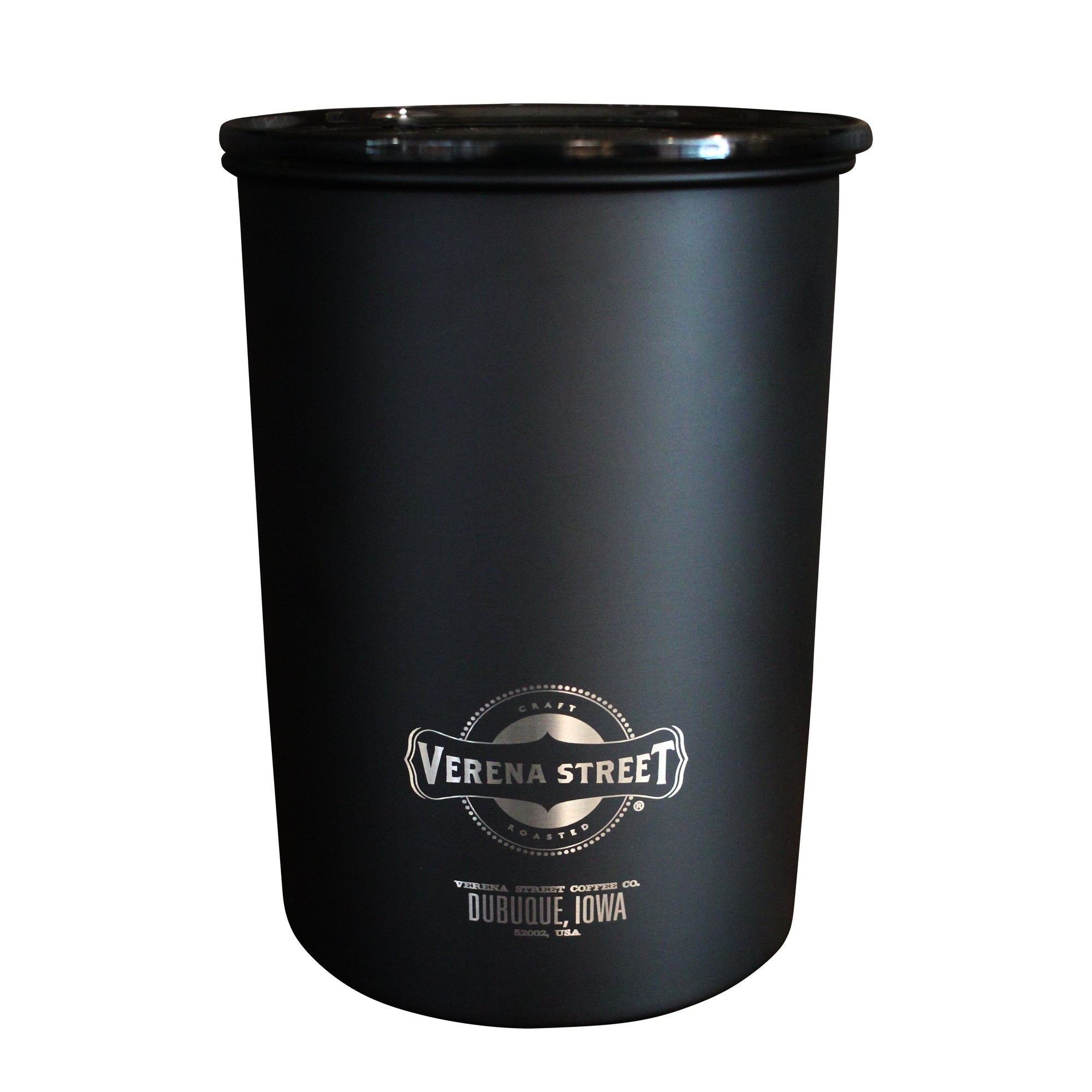 1LB Matte Black Stainless Steel AirScape Coffee Canister Verena