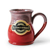 Deneen Pottery Hidden 14oz+ Tall Belly Mug Red w/ Black White 20% off 14oz+ Hand Crafted Pottery Mug