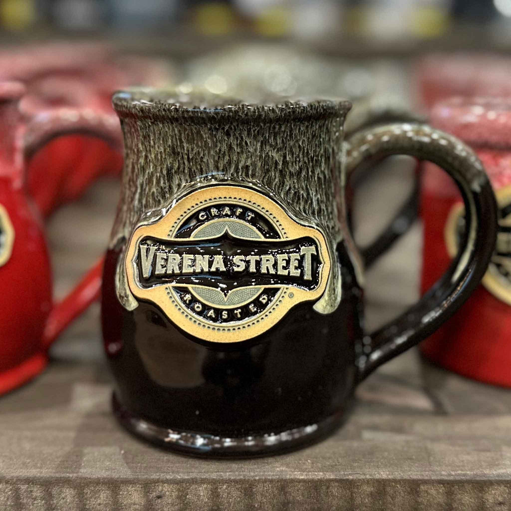Deneen Pottery merchandise Black w/ Dijon White Glaze 14oz + Tall Belly Pottery Mug, Black + Dijon Glaze