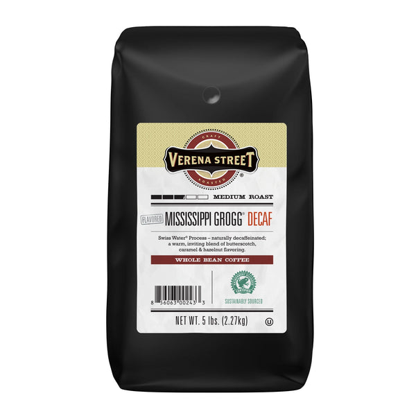 Verena Street Coffee Co. Coffee 5lb whole bean Mississippi Grogg® Swiss Water® Process Decaf whole bean coffee