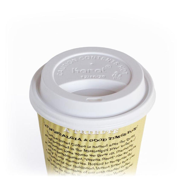 Verena Street Coffee Co. Wholesale 1000ct case Lid for 12oz or 16oz cup, one size fits all (1000ct)