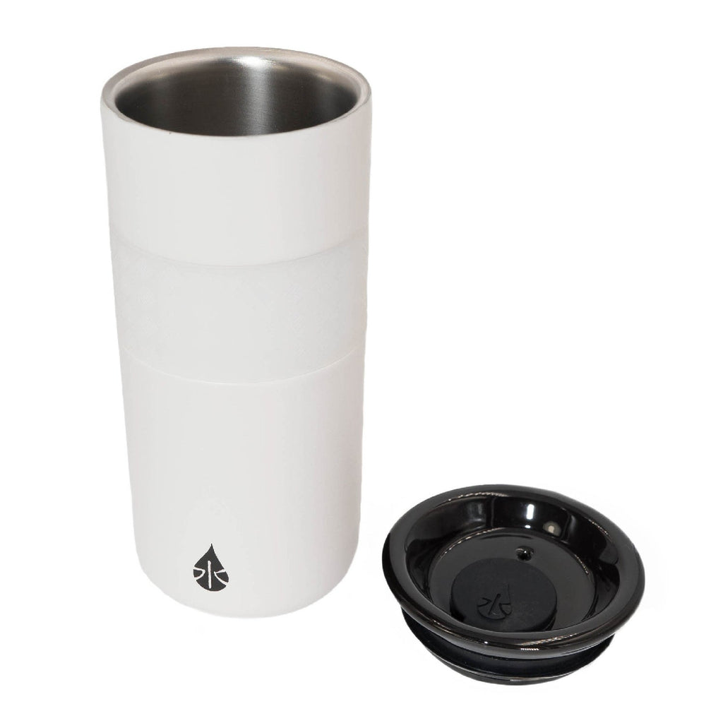 White elemental Tumbler_lid off